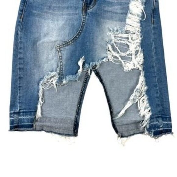 Machine Distressed Ripped Denim Skirt Size M - Picture 3 of 10